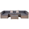 Resenkos 7-Piece Rattan Sectional Set, Outdoor Sectional Furniture, PE Rattan, Beige - 2 of 4