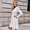 Women's White Knit Belted Sweater Dress - Cupshe - 3 of 4