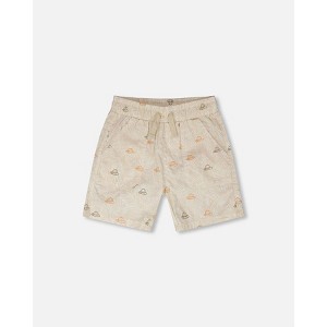 Deux par Deux Boy Poplin Shorts Beige Safari Print : Target