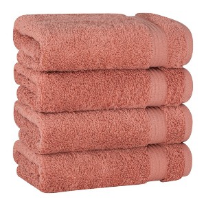 American Soft Linen Turkish Premium Quality 100% Cotton 4 Piece Hand Towel Set, Soft Absorbent Quick Dry Bath Towels for Bathroom - 1 of 4