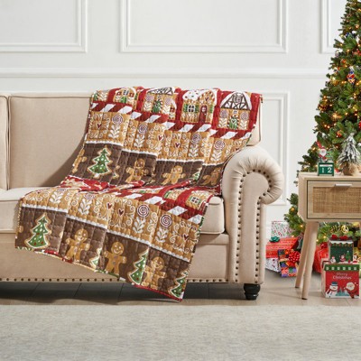Gingerbread Lane Holiday Reversible Quilted Throw