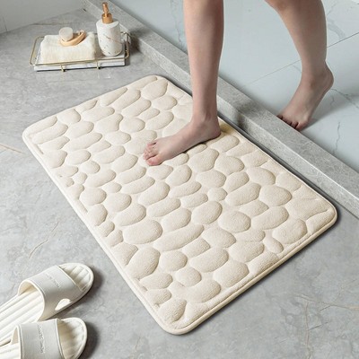 Evideco French Home Goods 3D Pebble Memory Foam Bath Mats - Bath Mat, Runner Mat, and Contour Mat Available in 10 Colors