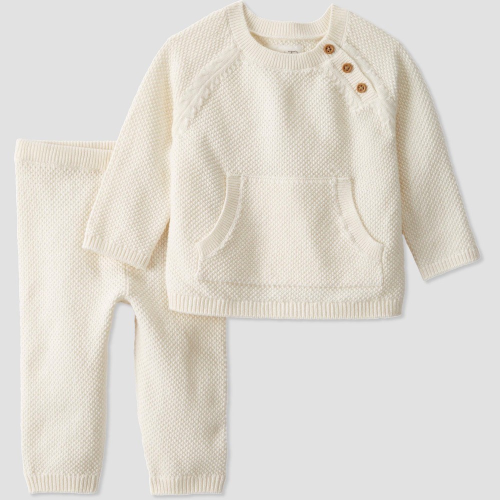 Little Planet by Carters Organic Baby Knit Cardigan Sweater and Pull-On Pants Set