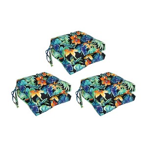 Blazing Needles, 16-inch Spun Polyester Patterned Outdoor Square Tufted Chair Cushions (Set of 6) - 1 of 2