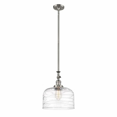 Bell - 1 Light Stem Hung Mini Pendant In Industrial Style-15 Inches Tall and 12 Inches Wide