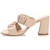 Journee Collection Womens Zoee Open Square Toe Block Heel Sandals Taupe 6.5 - 2 of 4