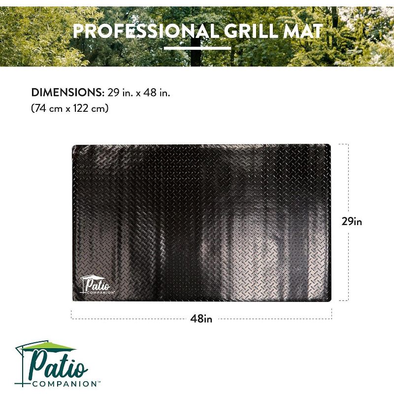 Patio Companion Professional Heavy Duty 48×29″ Under Grill Mat 5 Year Warranty, Fire Resistant, Oil-Proof, Waterproof, Non-Slip BBQ Protector, 2 of 8