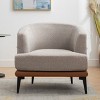 APRILSOUL Burnt Orange Modern Two-tone Barrel Fabric Chair, Upholstered Round Armchair for Living Room Bedroom Reading Room - 2 of 4