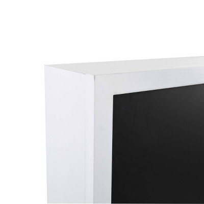 Eco-Friendly White Engineered Wood 36" Wall-Mounted Murphy Desk with Chalkboard