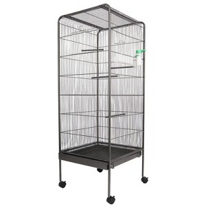 Steel Bird Cage with Rolling Stand, Plastic Feeder, PP Slide-Out Tray Large Flight Cage for Parrots, Parakeets, Pigeons and Lovebirds Big Bird Cage - 1 of 4