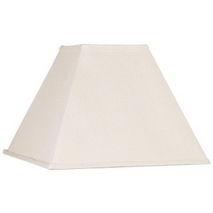 Springcrest Beige Linen Large Square Lamp Shade 7" Top x 17" Bottom x 13" Slant x 12" High (Spider) Replacement with Harp and Finial - 1 of 4