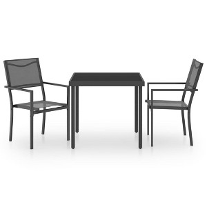 vidaXL Patio Dining Set Outdoor Table and Chair Patio Conversation Set Steel - 1 of 4