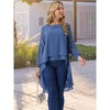 Seta T Women's Lantern Long Sleeve Round Neck High Low Irregular Hem Casual Blouse - 3 of 4