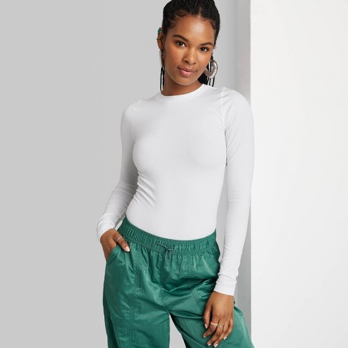 Women's Long Sleeve Seamless Shirt - Wild Fable™ White Xs : Target