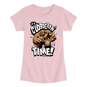 Girls' - Marvel - Fantastic Four Clobberin Time Fitted Short Sleeve Graphic T-Shirt - 1 of 3