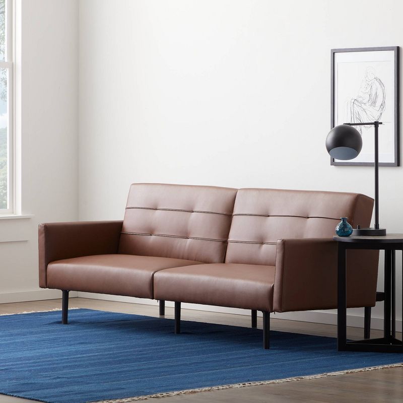 Comfort Collection Futon Sofa Bed with Buttonless Tufting - Lucid, 4 of 13