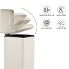COZONY 8 Gallon Kitchen Trash Can, 30L Stainless Steel Square Step Recycling Bin with Soft-Close Lid, for Bathroom, Dining Room & Office - 2 of 4