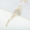 Unique Bargains Exquisite Seashell Flower Butterfly Rhinestone Spring Clip Hair Clips Gold Tone Beige 1 Pc - 3 of 4
