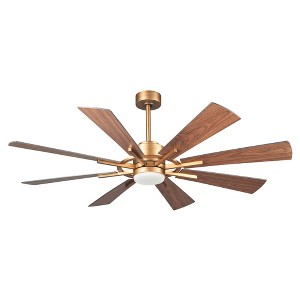Parrot Uncle 60" Modern Windmill Ceiling Fans with Light and Remote Control Color Changing Integrated LED Ceiling Fan - 1 of 4