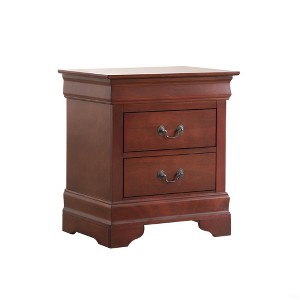 Vynxaria Traditional Cherry Nightstand, 24"H×22"W×16"D, Durable Materials, Expert Craftsmanship, Elegant Design - 1 of 4