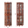 Wooakway 70"H White Corner Curio Cabinet with 4 Adjustable Glass Shelves Lighting System and Solid Wood Legs - 4 of 4
