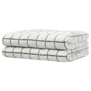 Unique Bargains Cotton Soft Absorbent Plaid Hand Towels - 1 of 4