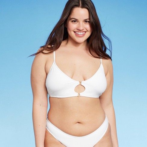 Women's Smocked Bralette Bikini Top - Wild Fable™ White XL