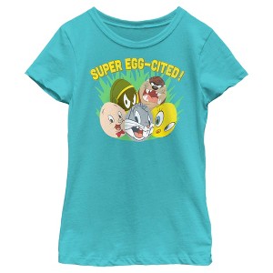 Girl's Looney Tunes Super Egg-Cited Group Portrait T-Shirt - 1 of 4