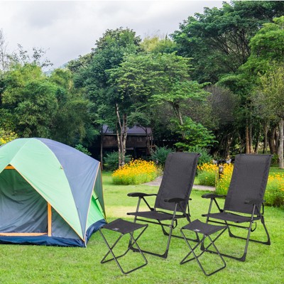 Tangkula 4 Pcs Outdoor Wicker Chaise Lounge Patio Lounge Chair Ottoman