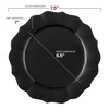 Smarty Had A Party 7.5" Black Round Lotus Plastic Salad Plates - 120 pcs - 3 of 4