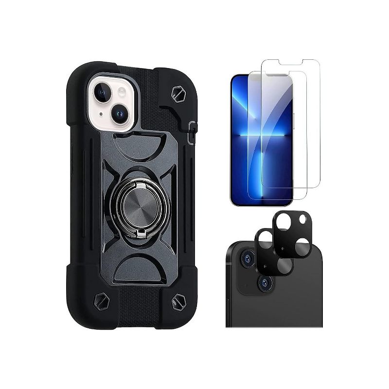 SaharaCase iPhone 14 Plus 6.7" Bundle DualShock Case with Tempered Glass Screen and Camera Protector, 1 of 10