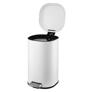 8 Gallon Step Trash Can, Garbage Can with Soft-Close Lid, Metal Garbage Bin, Without Inner Bucket - 1 of 4