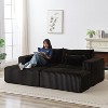 KWPZQEB 87" Sectional Lounge Chaise, Cloud Plush Loveseat, Corduroy Upholstered Boneless Sofa Bed with Deep Seat & 2 Pillows, No Assembly Required - 3 of 4