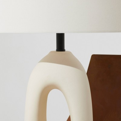 Artemis 22" White Ceramic Table Lamp with Cotton Shade