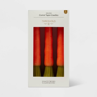 6pk Carrot Taper Candle Set - Threshold™