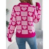 Coolmee Women's Checkered Holiday Sweater Cute Plaid Print Crewneck Sweatshirt Knit Puff Sleeve Chunky Jumpers - 3 of 4