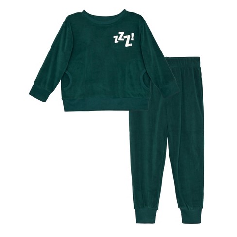 Emerald Green Men's Long Sleeve and Jogger Stretch Jersey PJ Set