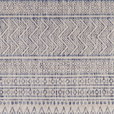 Antibes Navy and Beige Wool Geometric Area Rug 2' x 2'11"