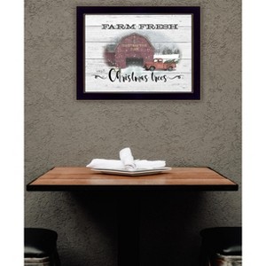 YOOCOZZ Christmas Trendy Decoration,  Wall Decor, "Farm Fresh Christmas Trees" by Billy Jacobs, Ready to Hang Framed Print, Black  Frame - 1 of 4