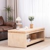 Sapphtopaz Modern Farmhouse Coffee Table with Beaded Edge Rectangular Center Table with Open Storage Shelf Coffee Tables for Living Room - 2 of 4