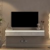 GlasFlength TV Stands and Consoles Floating TV Stand Wall Mounted TV Shelf High Gloss TV Cabinet for Living Room, White, 70.47"*17.3"*5.51" - 4 of 4