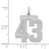 Black Bow Jewelry Sterling Silver, Jersey Collection, Medium Number 43 Pendant - 2 of 3