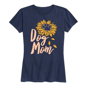 Women's - Instant Message - Paw Flower Dog Mom Short Sleeve Graphic T-Shirt - 1 of 4