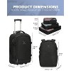 Hynes Eagle 4 in 1 Luggage Set, 22" Trolley Backpack + 20L Daypack + 3-Piece Packing Cube Set + Fanny Pack-Black - 2 of 4