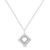 Haus of Brilliance Silver Pave-Set Diamond Accent Kite Shape Pendant Necklace - 2 of 4