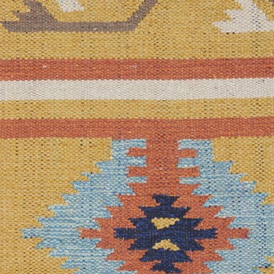 Sunny Tribal Medley 6' x 9' Yellow Cotton & Synthetic Area Rug
