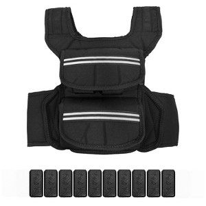 Weighted Vest for Men Women, 25 LBS Adjustable Workout Weight Vest with Reflective Stripe & Shoulder Pads, Wearable Strength Vest for Running - 1 of 4