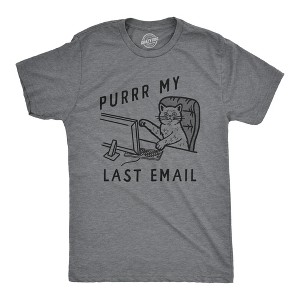 Mens Funny T Shirts Purrr My Last Email Sarcastic Kitten Graphic Novelty Work Tee For Men - Crazy Dog Men's T Shirt - 1 of 4