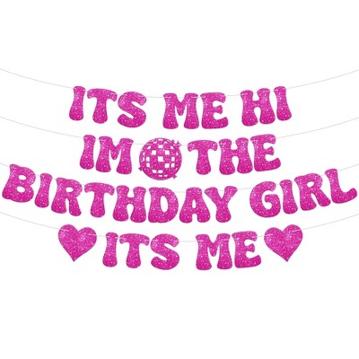 KatchOn, Its Me Hi Im The Birthday Girl Its Me Banner Set - Pink, 10 Feet | Girl Music Birthday Decorations