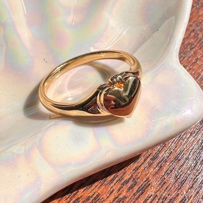 Heart Locket Ring in Gold, Silver - Honeycat - image 5